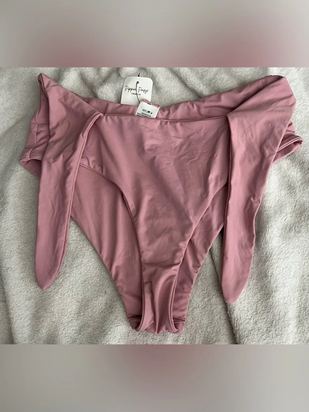 NWT Orchid Pink Bikini Bottom with Front Tie Accent